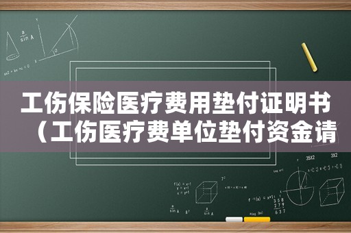 工傷保險醫療費用墊付證明書（工傷醫療費單位墊付資金請示）