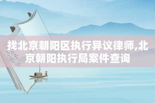 找北京朝陽區執行異議律師,北京朝陽執行局案件查詢