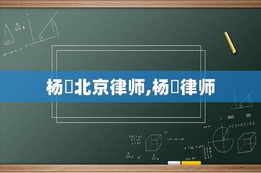 楊琎北京律師,楊燚律師