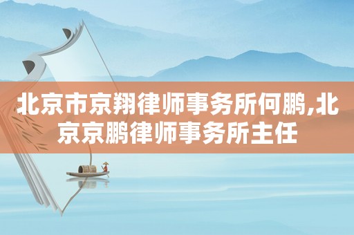 北京市京翔律師事務所何鵬,北京京鵬律師事務所主任