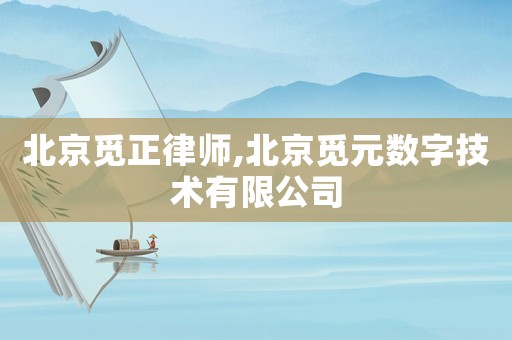 北京覓正律師,北京覓元數字技術有限公司