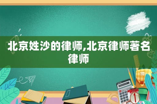 北京姓沙的律師,北京律師著名律師