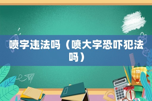 噴字違法嗎（噴大字恐嚇犯法嗎）