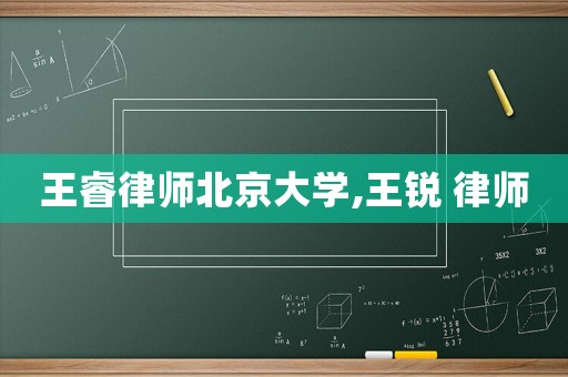 王睿律師北京大學(xué),王銳 律師