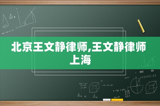 北京王文靜律師,王文靜律師 上海