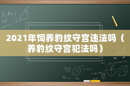 2021年飼養豹紋守宮違法嗎（養豹紋守宮犯法嗎）