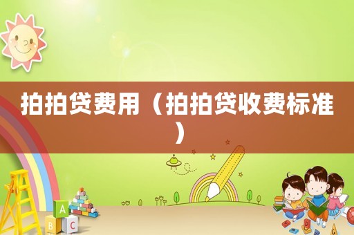 拍拍貸費用（拍拍貸收費標準）