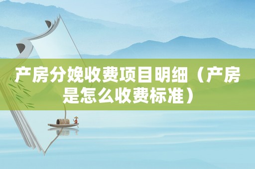 產房分娩收費項目明細（產房是怎么收費標準）