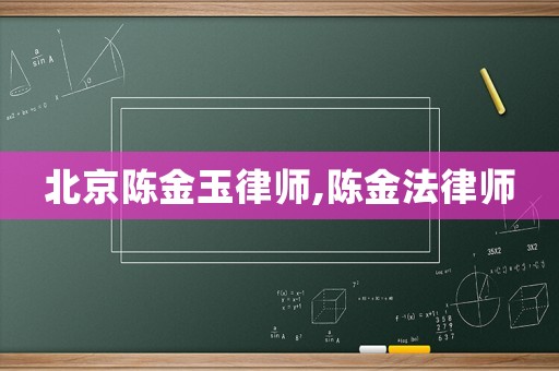 北京陳金玉律師,陳金法律師