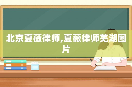 北京夏薇律師,夏薇律師蕪湖圖片