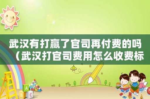 武漢有打贏了官司再付費的嗎（武漢打官司費用怎么收費標(biāo)準）