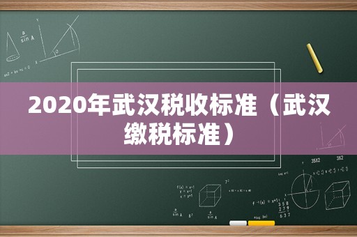 2020年武漢稅收標準（武漢繳稅標準）