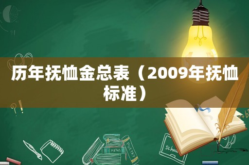 歷年撫恤金總表（2009年撫恤標(biāo)準(zhǔn)）