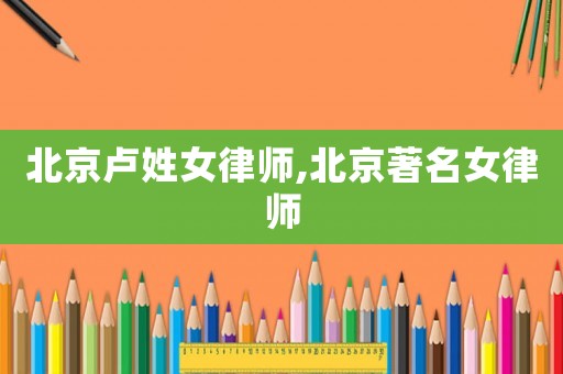 北京盧姓女律師,北京著名女律師