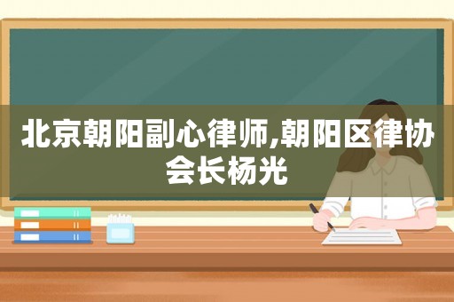 北京朝陽副心律師,朝陽區律協會長楊光