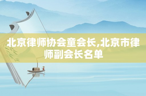 北京律師協會童會長,北京市律師副會長名單