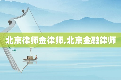 北京律師金律師,北京金融律師