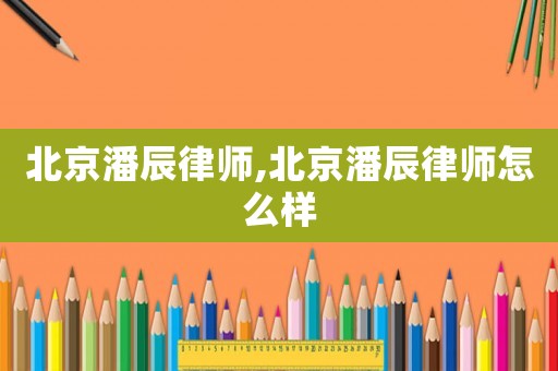 北京潘辰律師,北京潘辰律師怎么樣