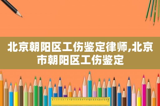 北京朝陽區工傷鑒定律師,北京市朝陽區工傷鑒定
