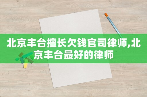 北京豐臺(tái)擅長欠錢官司律師,北京豐臺(tái)最好的律師