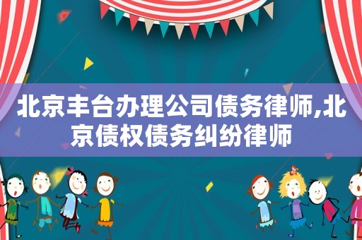 北京豐臺辦理公司債務律師,北京債權債務糾紛律師