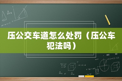壓公交車(chē)道怎么處罰（壓公車(chē)犯法嗎）