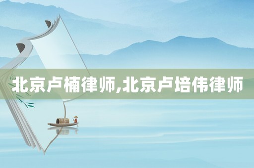 北京盧楠律師,北京盧培偉律師