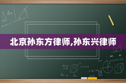 北京孫東方律師,孫東興律師