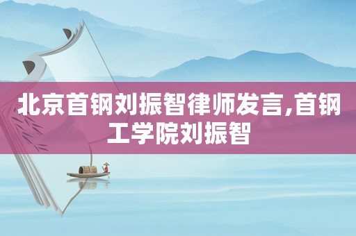 北京首鋼劉振智律師發言,首鋼工學院劉振智