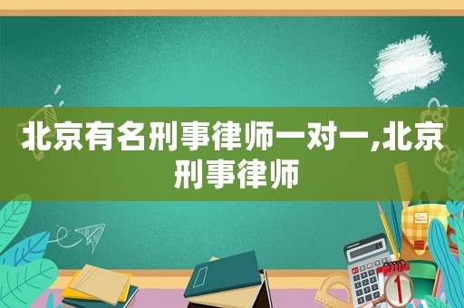 北京有名刑事律師一對一,北京 刑事律師