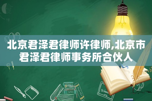 北京君澤君律師許律師,北京市君澤君律師事務所合伙人
