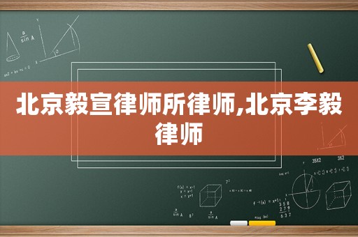 北京毅宣律師所律師,北京李毅律師