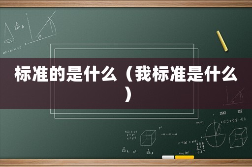 標準的是什么（我標準是什么）