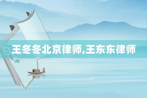 王冬冬北京律師,王東東律師
