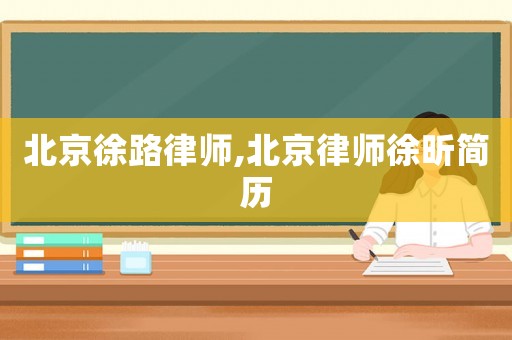 北京徐路律師,北京律師徐昕簡歷