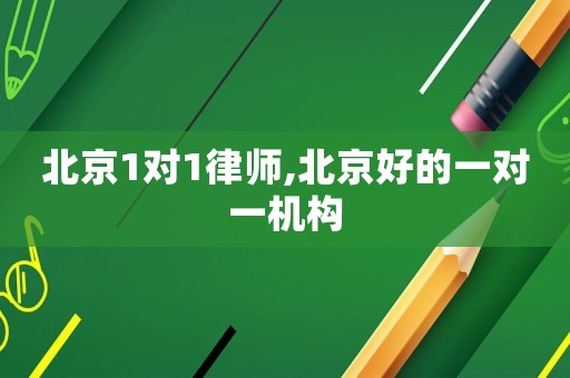 北京1對1律師,北京好的一對一機構