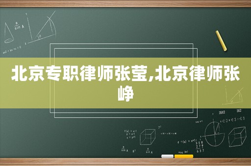 北京專職律師張瑩,北京律師張崢