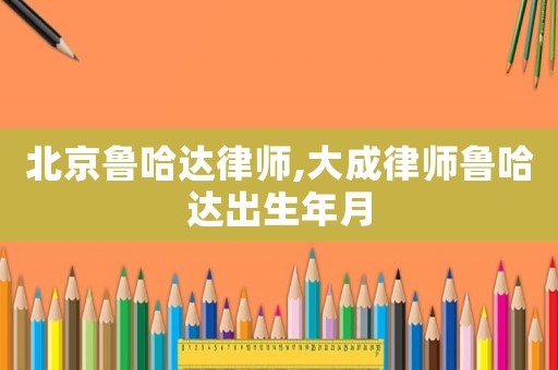 北京魯哈達律師,大成律師魯哈達出生年月
