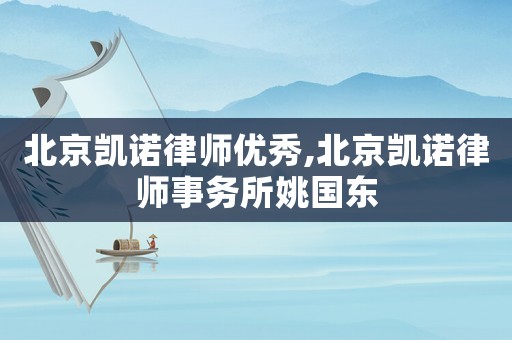 北京凱諾律師優秀,北京凱諾律師事務所姚國東