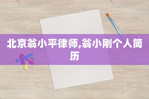 北京翁小平律師,翁小剛個人簡歷