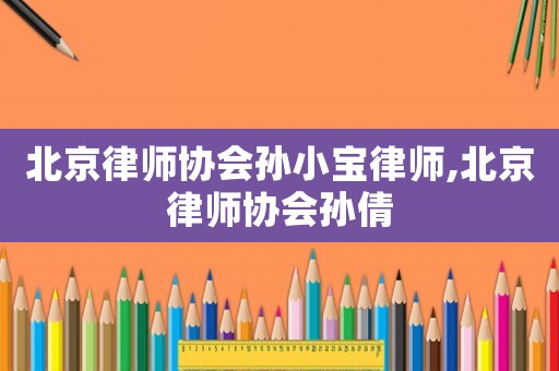 北京律師協會孫小寶律師,北京律師協會孫倩