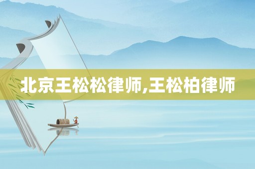 北京王松松律師,王松柏律師
