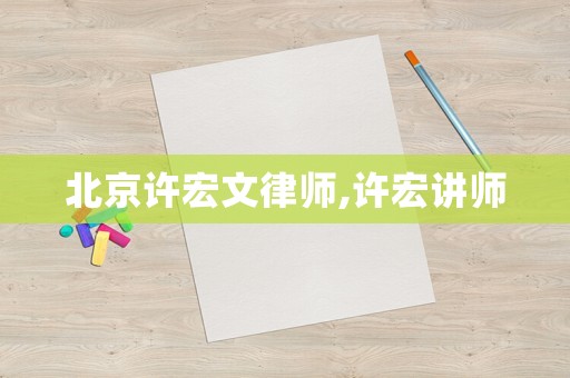 北京許宏文律師,許宏講師