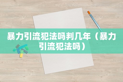 暴力引流犯法嗎判幾年（暴力引流犯法嗎）