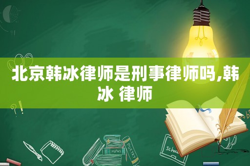 北京韓冰律師是刑事律師嗎,韓冰 律師
