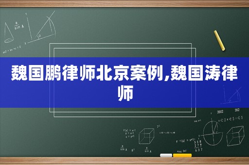 魏國(guó)鵬律師北京案例,魏國(guó)濤律師