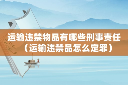 運輸違禁物品有哪些刑事責(zé)任（運輸違禁品怎么定罪）
