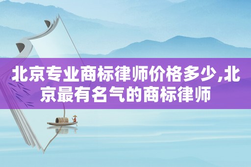 北京專業商標律師價格多少,北京最有名氣的商標律師