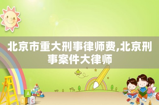 北京市重大刑事律師費,北京刑事案件大律師