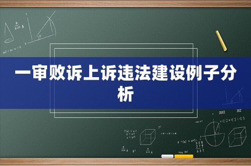 一審敗訴上訴違法建設例子分析